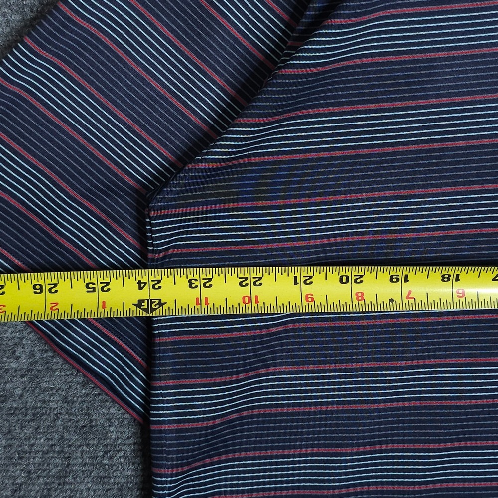 Nike Golf Polo Shirt Mens XL Blue Dri-Fit UV Striped Short Sleeve Performance - Picture 7 of 8